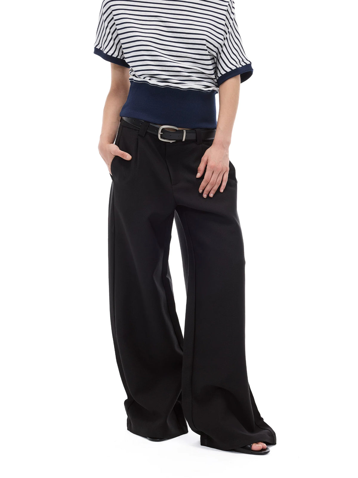 CASUAL WIDE-LEG TAPERED PANTS